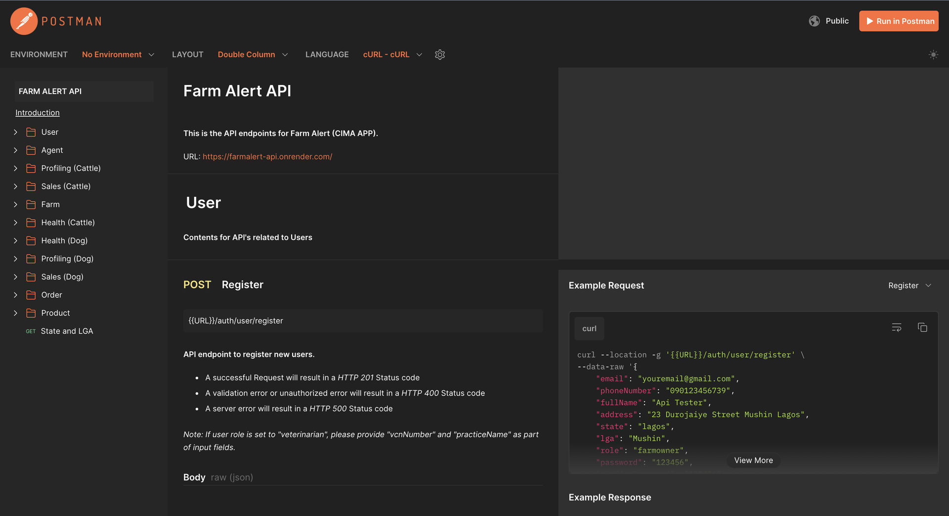 FarmAlert api